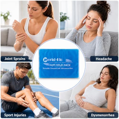 Extra Large Gel Ice Pack for Injuries – Reusable Hot & Cold Compress for Back, Shoulder, Knee & Neck Pain Relief, Long-Lasting Cold, Flexible Therapy Pack, Post-Surgery Recovery, 12.4" x 8.3" - style: 12.4" x 8.3" 1 pack