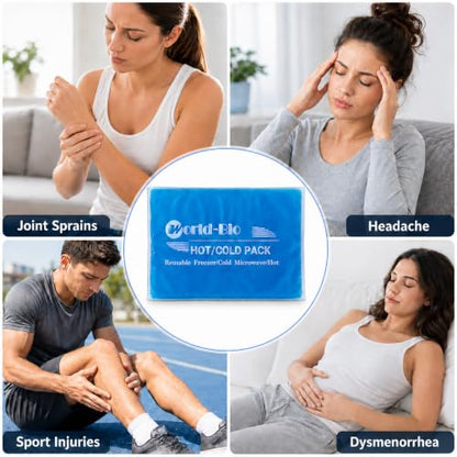 Extra Large Gel Ice Pack for Injuries – Reusable Hot & Cold Compress for Back, Shoulder, Knee & Neck Pain Relief, Long-Lasting Cold, Flexible Therapy Pack, Post-Surgery Recovery, 12.4" x 8.3" - style: 12.4" x 8.3" 1 pack