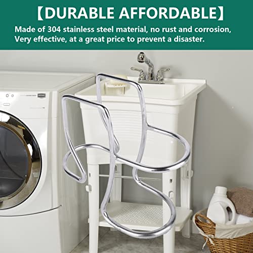 Adjustable Washing Machine Washer Drain Hose Holder Hook, Laundry Tub Hose Guide Clip, Universal Utility Sink Hose Clamp, 304 Stainless Steel