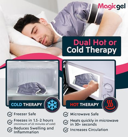 Magic Gel Shoulder Ice Pack Wrap - Reusable and Adjustable Arm Sling for Cold Shoulders Compression Men Women Pitchers Rotator Cuff - Easy to Freeze - style: Shoulder Ice Pack Large