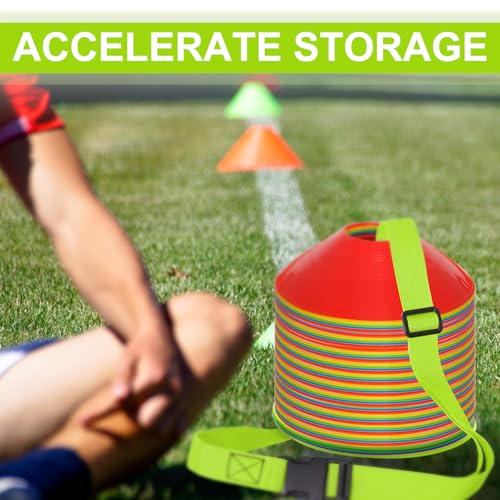 6.5 Feet Strap Cone Carrier,Sport Cone Carrying Strap for Soccer Training and Agility Practice - color: Green