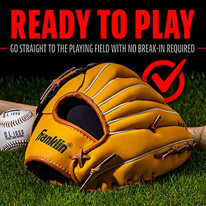Franklin Sports Field Master Baseball Glove - color: Tan, style: 12" - Trapeze Web