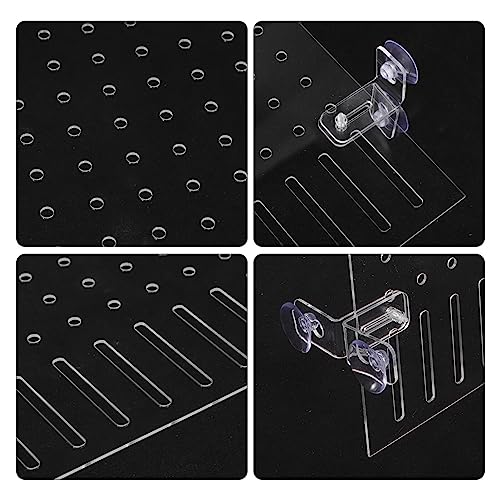 Ipetboom 1set Acrylic Fish Tank Divider Board Transparent Isolation Panel with Cups for Compartmentalization for Aquariums and Pet Fish