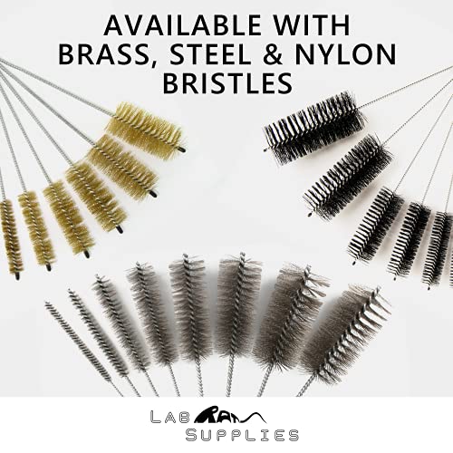 12 Inch Pipe Cleaning Brush Set with Stainless Steel Bristles, 8 Piece Variety Pack | for Auto Parts, Bottles, Guns, Tubes, etc.