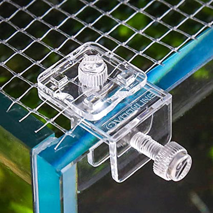 2pieces Aquarium Net Clamp Clear Mesh Netting Fish Tank Anti-Jumping Clamp Anti-Escape Replacement Clips Fish Tank Glass Cover Clips
