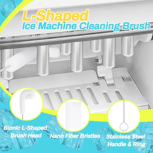 Ice Machine Cleaner Brush Sets, 14pcs Countertop Ice Maker Cleaner Tools, Gap Crevice Cleaning Brushes Tools Small Spaces, Scrub Sponge, Thin Brush for Cleaning Window Track, Straw, Bottle