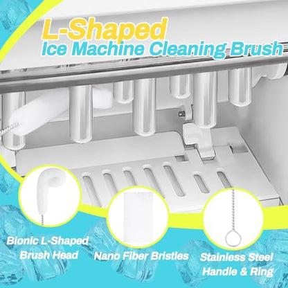 Ice Machine Cleaner Brush Sets, 14pcs Countertop Ice Maker Cleaner Tools, Gap Crevice Cleaning Brushes Tools Small Spaces, Scrub Sponge, Thin Brush for Cleaning Window Track, Straw, Bottle