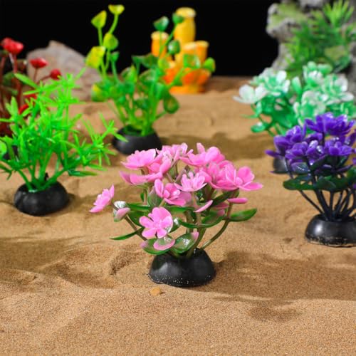 DOITOOL 40 Pcs Artificial Aquarium Plants Mini Water Grass Decorations for Fish Tanks Soft Plastic Aquatic Adornments for Betta and Small Fish Eco-Friendly Tank Supplies