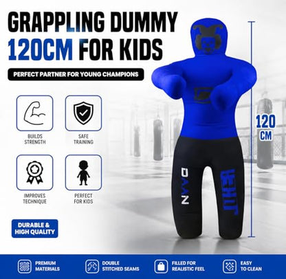 DAAN Kids Grappling Dummy for MMA, Jiu Jitsu, Boxing, Karate & Wrestling Training – Tackle Dummy for Kids Martial Arts Practice