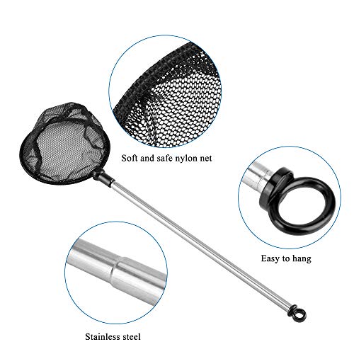 Aquarium Fish Net 3.5" Round Fish Net Extendable with 2 Units Coral Feeder Long Syringe 50 ML