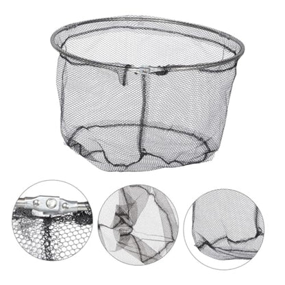 Hemobllo 4pcs Foldable Fishing Landing Net Replacement Heads, Stainless Steel Frame with Deep Black Mesh, 40cm Round Net for Freshwater and Saltwater Fishing Gear