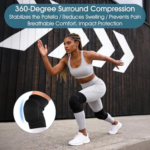 Volleyball Knee Pads 1 Pairs Soft Black Kneepads for Women Youth Girls, for Sports Dance Football Yoga Tennis Running Cycling Workout, Athletic Knee Pads for Volleyball Players (Black, Small) - size: Black, Small