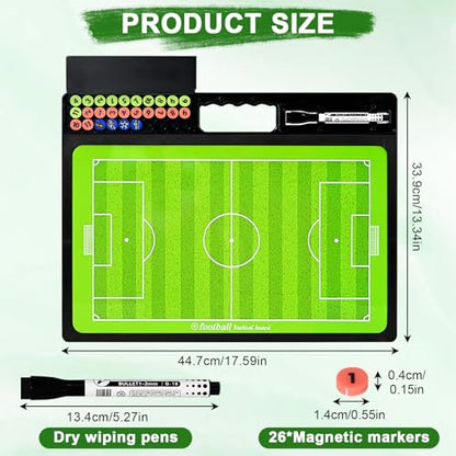 Soccer Coaching Board, Double-Sided Magnetic Tactics Clipboard