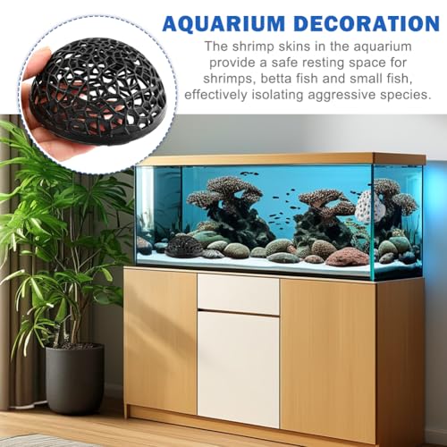 Shrimp Dome Hide, Be-TTA Habitat Fish Tank Tunnel with Suction Cup, Hollow Hemispherical Cave Aquarium Ornament for Small Fish Shrimp Guppy Hiding Resting(Color:White)