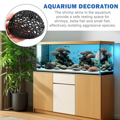 Shrimp Dome Hide, Be-TTA Habitat Fish Tank Tunnel with Suction Cup, Hollow Hemispherical Cave Aquarium Ornament for Small Fish Shrimp Guppy Hiding Resting(Color:White)