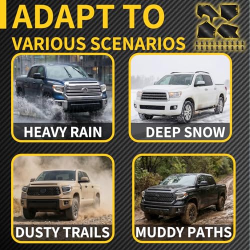 Toyota Tundra Fender Liner Splash Guard | OE Replacement Splash Shields, Compatible with Toyota Tundra Sequoia 2007-2020, Front & Rear 4-Pc Set, Durable PVC Material - color: for Tundra Sequoia 2007-2020
