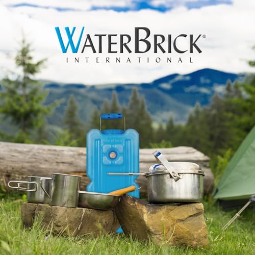 WaterBrick International WaterBrick Water Storage Containers for Emergency Water Storage | 6-Pack of Stackable 3.5 Gallon Water Container Bricks | Food-Grade HDPE Plastic | BPA-Free | STD Blue