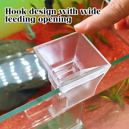 Rainmae Aquarium Feeding Dish Set, Transparent Aquarium Feeder Tube Kit, Fish Tank Feeding Supplies with Cleaning Brush and Food Scattering Prevention
