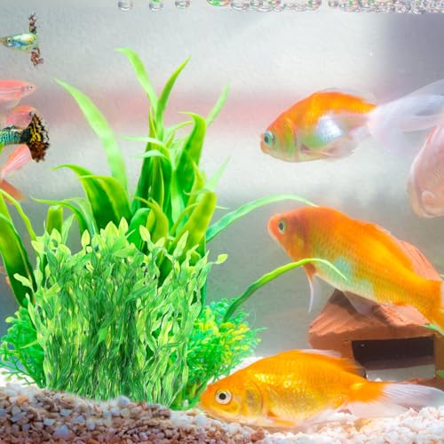 Kisangel 10pcs Artificial Fish Tank Plants Resin Underwater Kelp Grass Aquarium Landscape Decor Green for Freshwater Aquariums