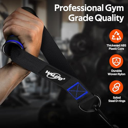 Exercise Handles, Cable Machine Handles for Gym Cable Attachments Training - color: Black-Blue
