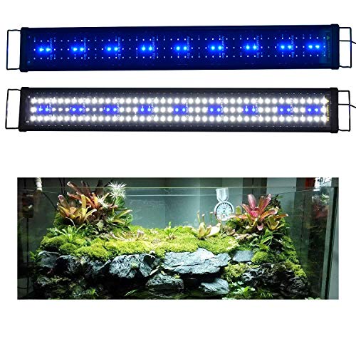 Aquarium Hood Lighting Fish Tank Light 36 inch - 46 inch for Freshwater and Saltwater Blue and White Light 90cm - 115cm
