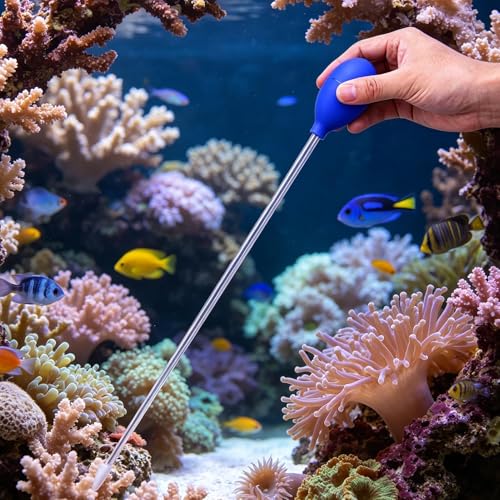 Aquarium Cleaning and Feeding Tool, Precision Siphon Pipette for Marine and Reef Tanks, Multi-Purpose Fish Tank Maintenance Accessory for Home, Hobbyist Research