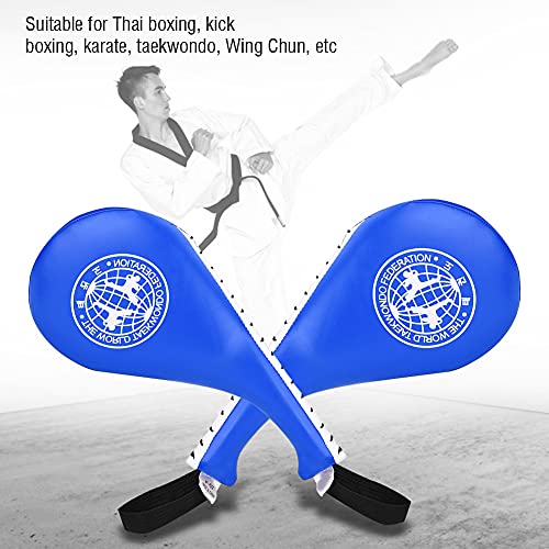 Taekwondo Kick Pad - 15x7 Inch PU Leather Strike for Karate, Muay Thai, and Martial Arts Training - color: Blue