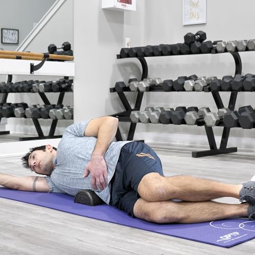 OPTP AXIS Firm Density Foam Roller – Half-Round, Black, 12" X 3" | High density firm foam roller for physical therapy, yoga, Pilates, fitness exercise & sports training, Heat-molded EPP foam - color: Black - 12" X 3" Half-round