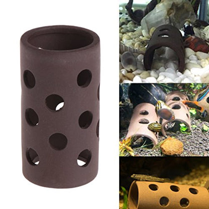 Aquarium Decoration Tube Cave Ceramic Shelters Shrimp Habitat Breeding House Fish for Tank Decor for Betta Hiding Aquarium Fish Tank Landscaping Landscape Fishtank Artificial Simulation