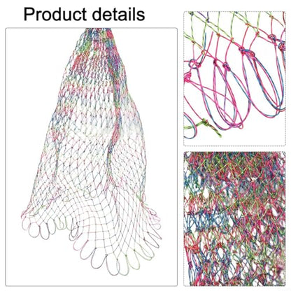 Fishing Landing Net Replacement Head, Lightweight Nylon Mesh Net with 2Cm Large Holes, High Strength 9-Wire Braid Up to 75Kg Load, Portable Carp Fishing Accessory for 40/50/60cm
