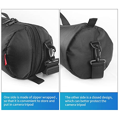 HEMMOTOP Tripod Bag, 47x7in All Sides Thick Tripod Carrying Case with Shoulder Strap and Handle, Heavy Duty Light Stand Bag with Two Zippered Pockets for Pool Cue, Speaker Stand -R12018