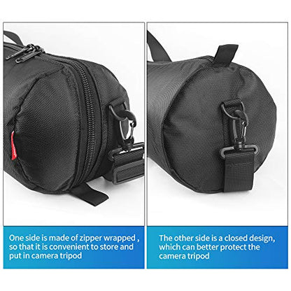 HEMMOTOP Tripod Bag, 47x7in All Sides Thick Tripod Carrying Case with Shoulder Strap and Handle, Heavy Duty Light Stand Bag with Two Zippered Pockets for Pool Cue, Speaker Stand -R12018