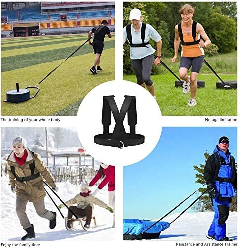 Sled Harness Adjustable Speed Pulling Belt with Reinforced Lock for Fitness