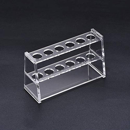 uxcell Acrylic Test Tube Holder Rack 6 Wells for 10ml Centrifuge Tubes Clear