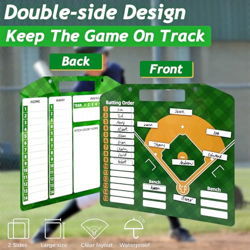 Magnetic Baseball Lineup Board,Dry Erase Clipboard-Baseball Coach Gifts