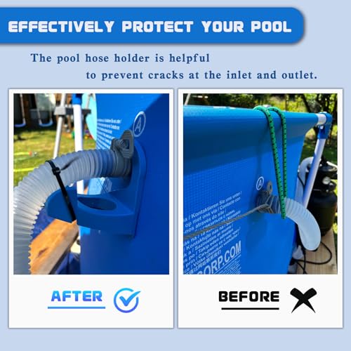 2Pcs Swimming Pool Pipe Holders, Pool Accessories, Pool Hoses for Above Ground Pools, Designed to Fit On Intex Pools - Prevent Pipe Sagging, Improve Pool Hoses Lifespan - color: 2 X [Pipe Bracket] - Blue