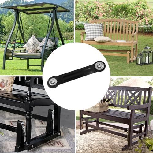 Glider Bearing Arm Bracket Replacement, 4Pcs Black Iron, 6.9 Inch Length & 5.5 Inch Hole Center, Hardware Rocker Parts for Patio Glider, Garden Bench, and Chair Repair - color: Black, size: L 6.9" x 5.5" Centers