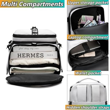 SDTAME Gym Duffel Backpack with Shoe Pocket & Laptop Sleeve - color: Grey