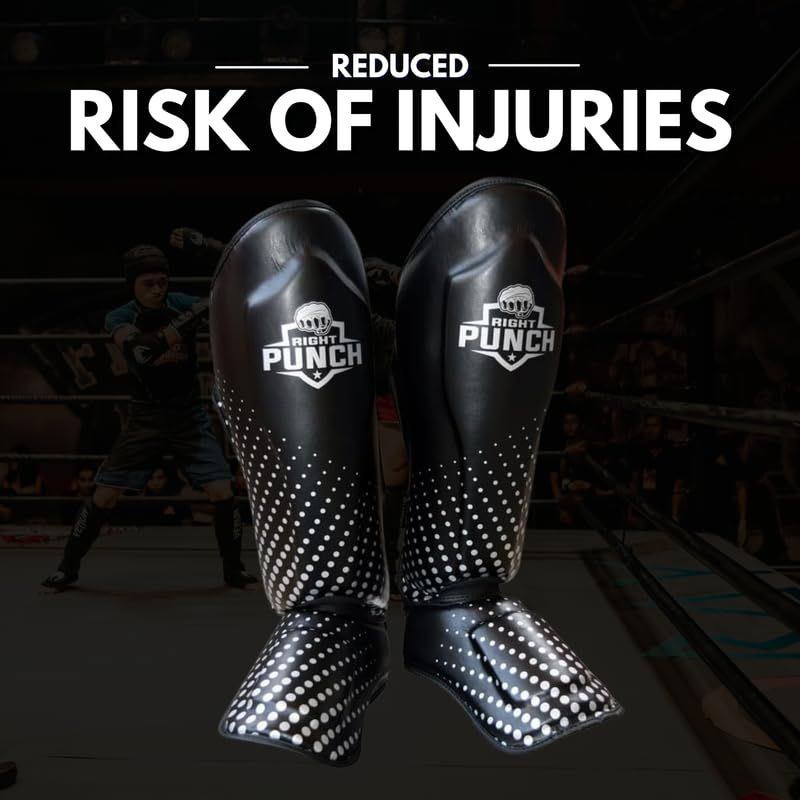 Shin Guards Kickboxing Leg Pads with Instep Protection, Muay Thai MMA Martial Arts Kicking Sparring Training Gear - color: Black & Silver, size: Medium