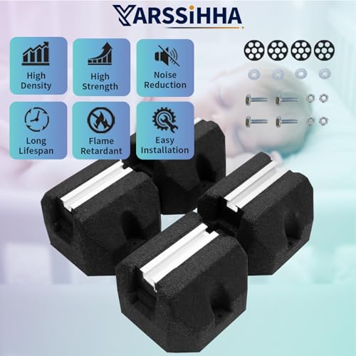 4pcs Mini Split Rubber Base Pad for 9000-60000 BTU Ductless Air Conditioner Heat Pump, Heavy Duty Anti-Vibration Mini Split Mounting Pad, Floor Mount Base Kit - style: 4 pcs, 9000-60000 BTU