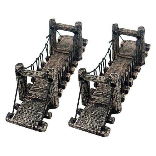 NUOBESTY 2pcs Aquarium Bridge Decor, Resin Fish Tank Ornament, Natural Style Climbing Platform and Hideout for Fish Tank Landscaping