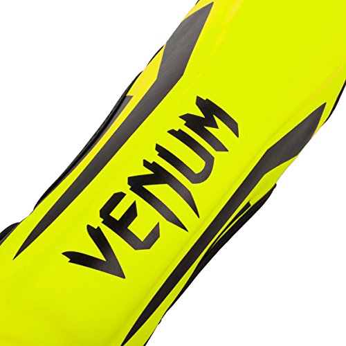 Venum Kids Elite Shinguards - color: Neo Yellow, size: Large: 9-11 Years