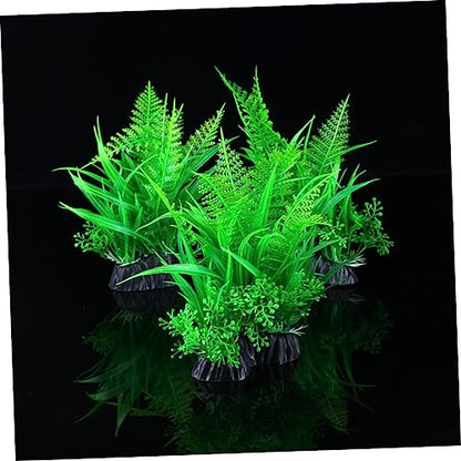 Toddmomy 3pcs Artificial Water Grass Aquatic Plant Ornament Base for Fish Tank Aquarium Decoration Lifelike Plastic Aquatic Landscape for Freshwater and Tanks