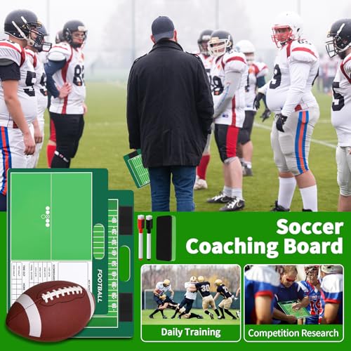 R2Depot Magnetic Coach Marker Boards, Dry Erase Double-Sided Coach Lineup Clipboard, Coaches Gift, Fit for Basketball, Football, Soccer, Baseball - style: Football