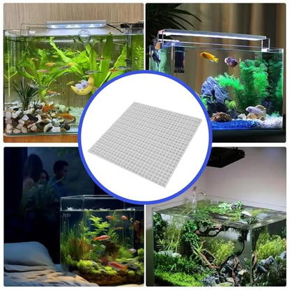 Aquarium Lid 4Pcs 12x12 Gridding Fish Tank Lid Anti-Jump Cat-Proof Aquarium Hood with 6 Clamp Breathable Cuttable Nonopaque Fish Tank Cover Pet Supplies