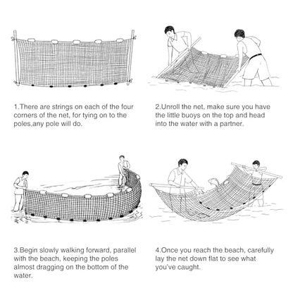 Professional Seine Net | 5 to 50 ft | Ultra Strong | Maximizes Catch | Ideal for Both Commercial and Recreational Fishing - style: 4' X 5'