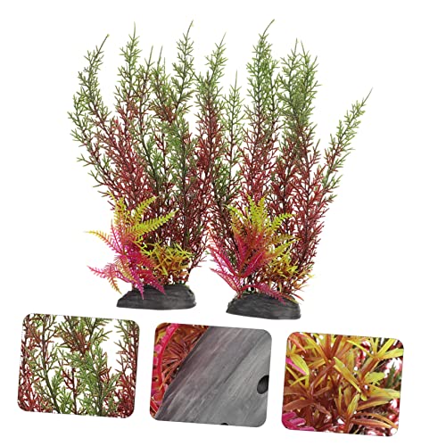 2pcs Creative Artificial Aquarium Grass Vivid Wear-Resistant Desktop Tank Plants for Fish Tank Decoration Simulation Plants
