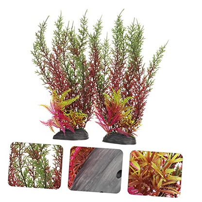 2pcs Creative Artificial Aquarium Grass Vivid Wear-Resistant Desktop Tank Plants for Fish Tank Decoration Simulation Plants