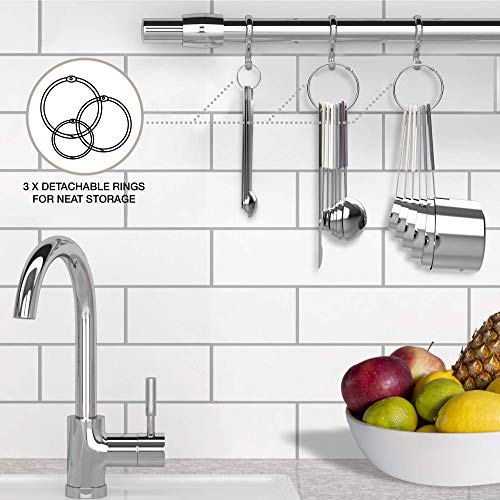 22-Piece Stainless Steel Measuring Cups and Spoons Set, Tad Dash Pinch Smidgen Drop Mini Measuring Spoons, Measuring Stick Leveler, Measurement Conversion Chart Fridge Magnet, (Charcoal) - color: Charcoal