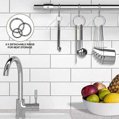 22-Piece Stainless Steel Measuring Cups and Spoons Set, Tad Dash Pinch Smidgen Drop Mini Measuring Spoons, Measuring Stick Leveler, Measurement Conversion Chart Fridge Magnet, (Charcoal) - color: Charcoal